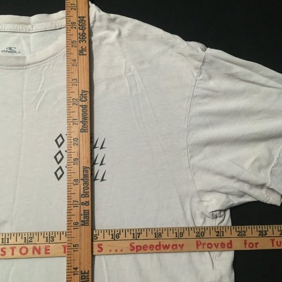 Oneill Shirt EX LARGE Beige Graphic Casual Outdoor Surfing Beach distresed - Picture 8 of 10
